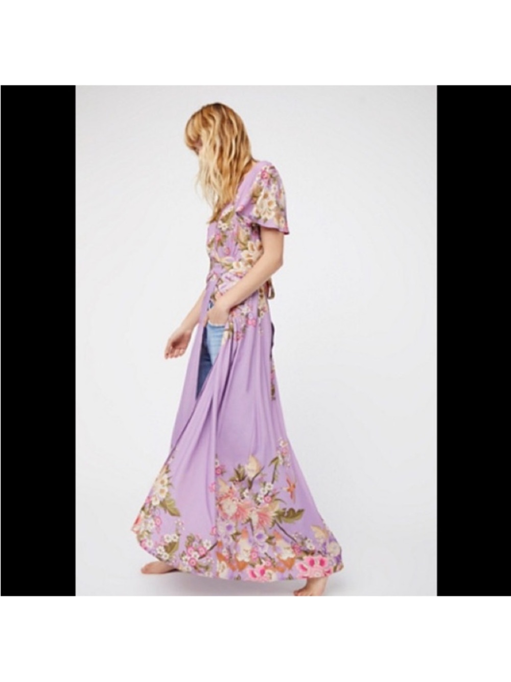 Spell and the Gypsy Blue Skies Maxi Wrap Dress Small - Picture 2 of 4